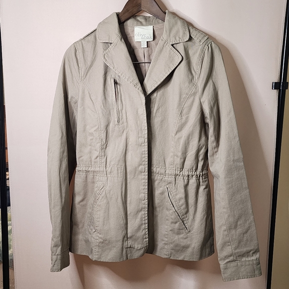 Cotton Jacket Olive&Oal beige vintage Y2k blazer - Picture 1 of 8